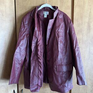 Chadwicks Burgundy Women's Leather Coat
